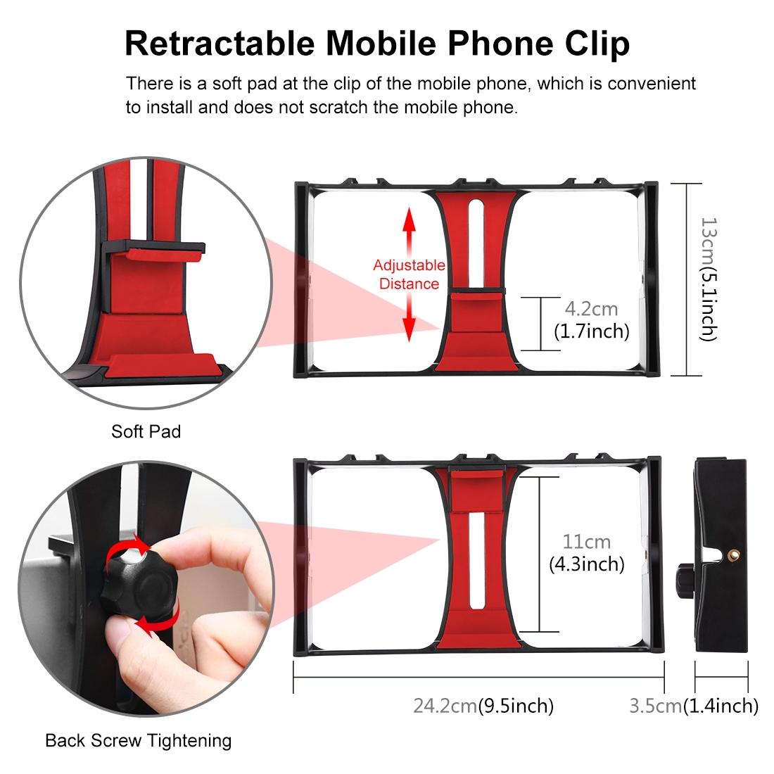 Vlogging Live Broadcast Smartphone Video Rig With 4.7 Inch Ring Led Selfie Light Kit And Cold Shoe Tripod Head - Red