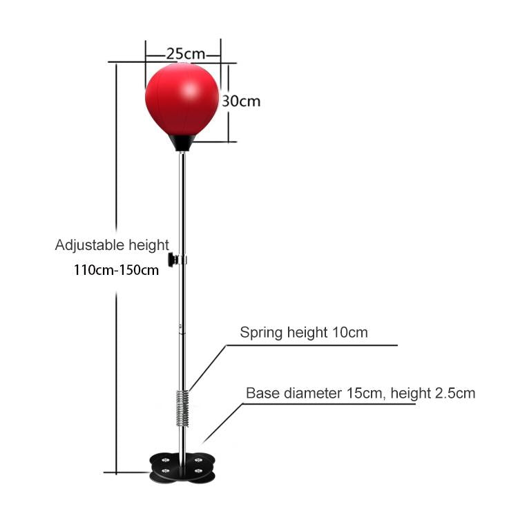 Adjustable Vertical Leather Speed Ball For Family Fitness - Red