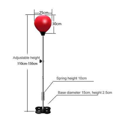 Adjustable Vertical Leather Speed Ball For Family Fitness - Red