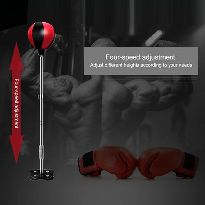 Adjustable Vertical Leather Speed Ball For Family Fitness - Red
