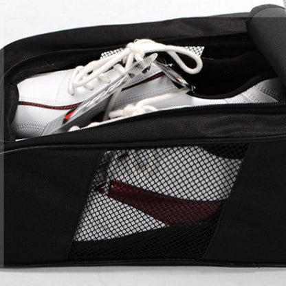 Convenient Breathable Golf Shoe Bag - Durable Nylon - Black Red
