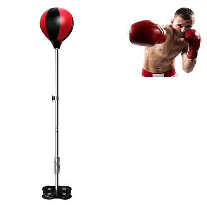 Adjustable Vertical Leather Speed Ball For Family Fitness - Black Red