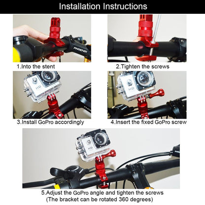 Universal Bike Handlebar Mount for Action Cameras - 360 Degree Rotation - Pu223R