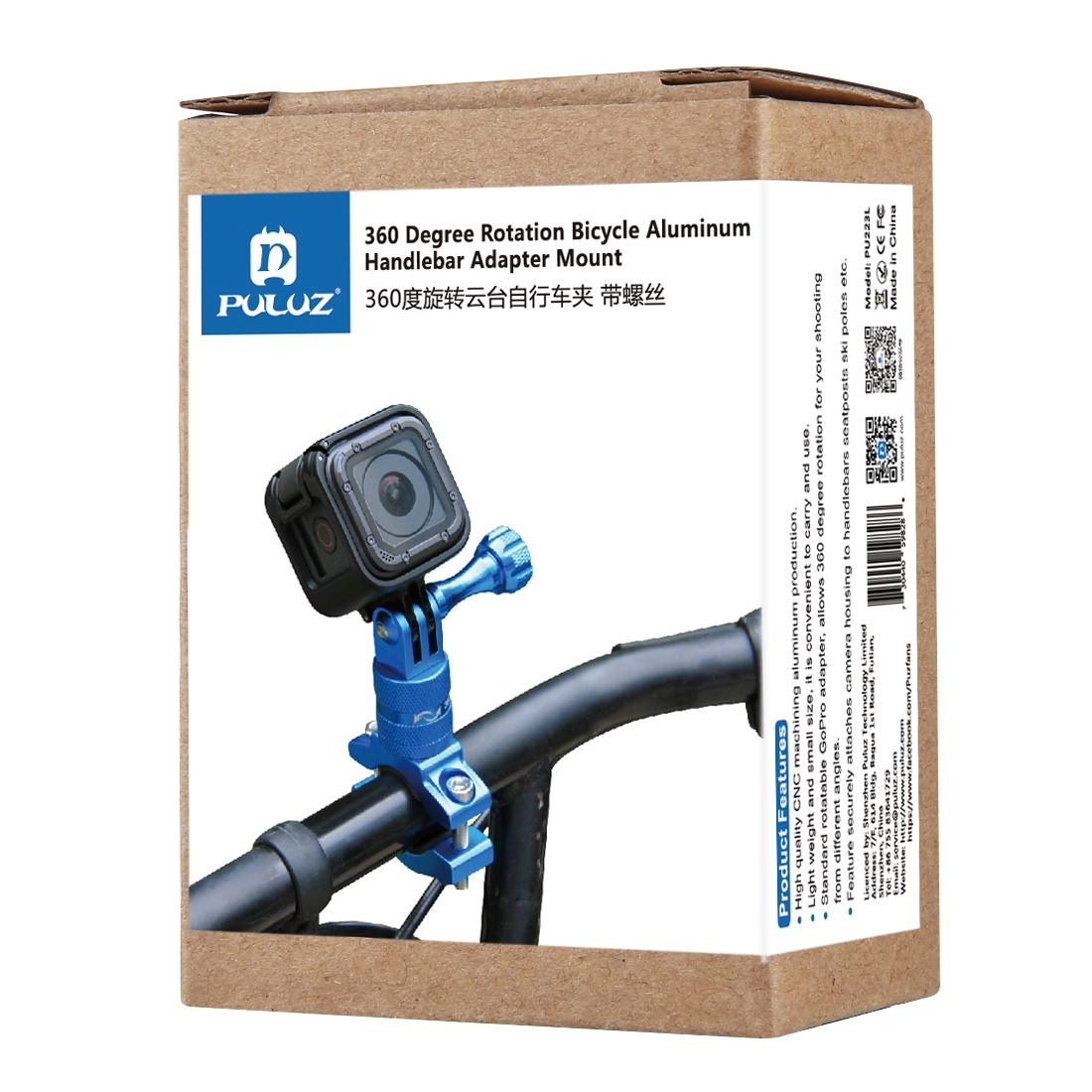 Universal Bike Handlebar Mount for Action Cameras - 360 Degree Rotation - Pu223R