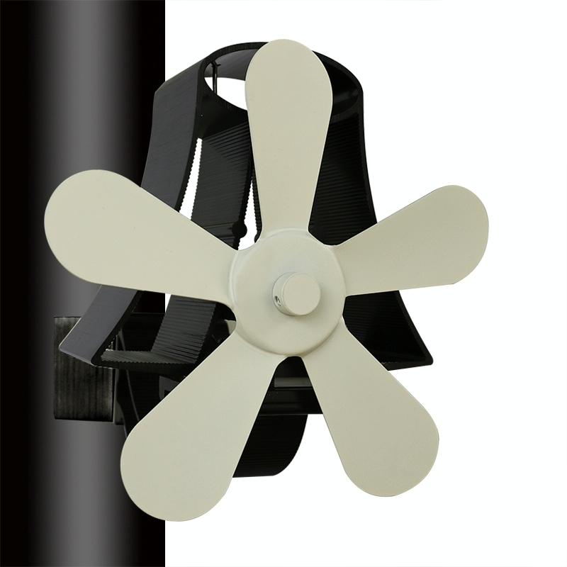 High Temp 5-blade Heat Powered Stove Fan for Fireplaces - Rose Red