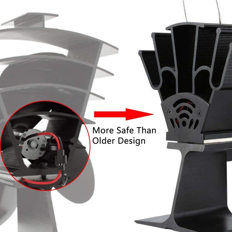 Eco-friendly Heat Powered Stove Fan for Wood / Gas / Pellet Stoves - Rose Red