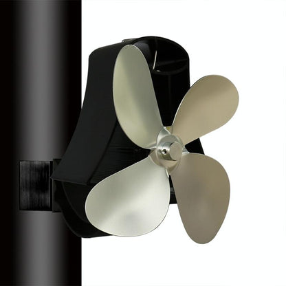 4-blade Heat Powered Fireplace Stove Fan - Aluminum - Rose Red