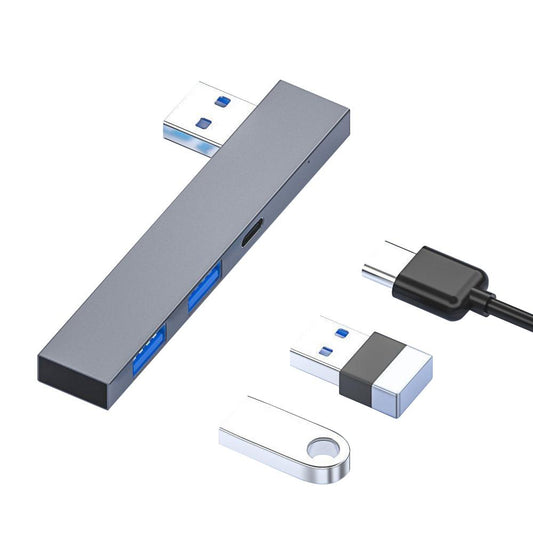 Usb Male To Usb 2.0+3.0+C Female Adapter Gray