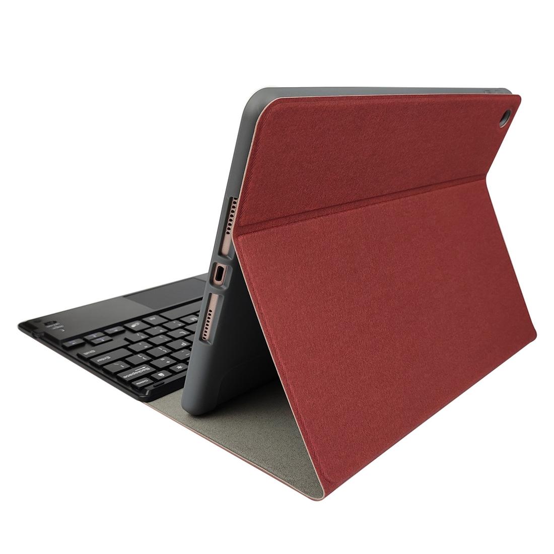 10.2 Ipad Keyboard Case With Touchpad Pen Slot & Bracket - Detachable Magnetic Silk Pattern Tpu - Black