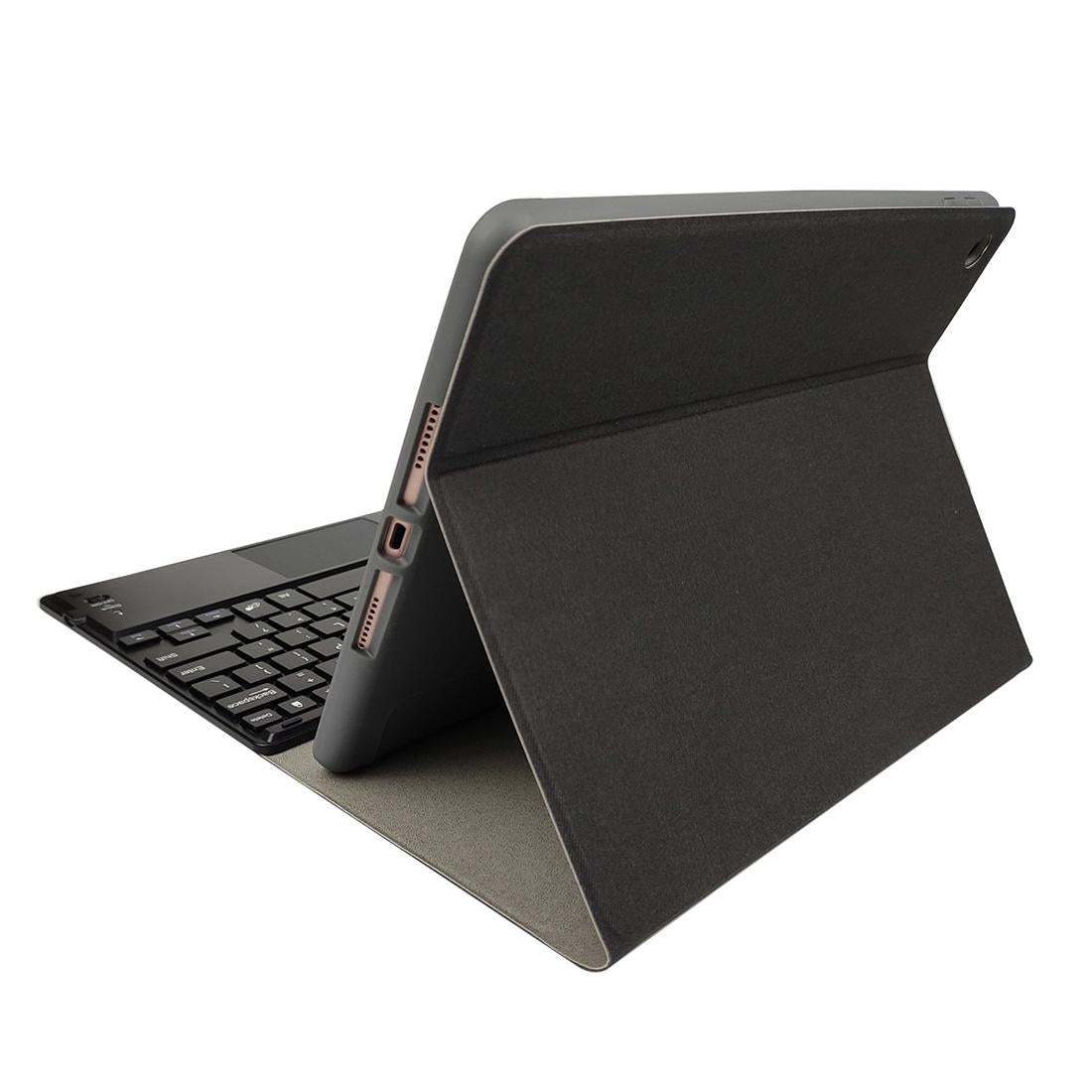 10.2 Ipad Keyboard Case With Touchpad Pen Slot & Bracket - Detachable Magnetic Silk Pattern Tpu - Black