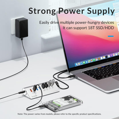 Aluminum 4-Port Usb 3.2 Gen1 Hub Silver