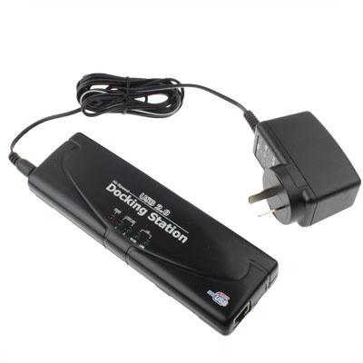 8-Port Usb 2.0 Docking Station With Multiple Ports Black - Silver