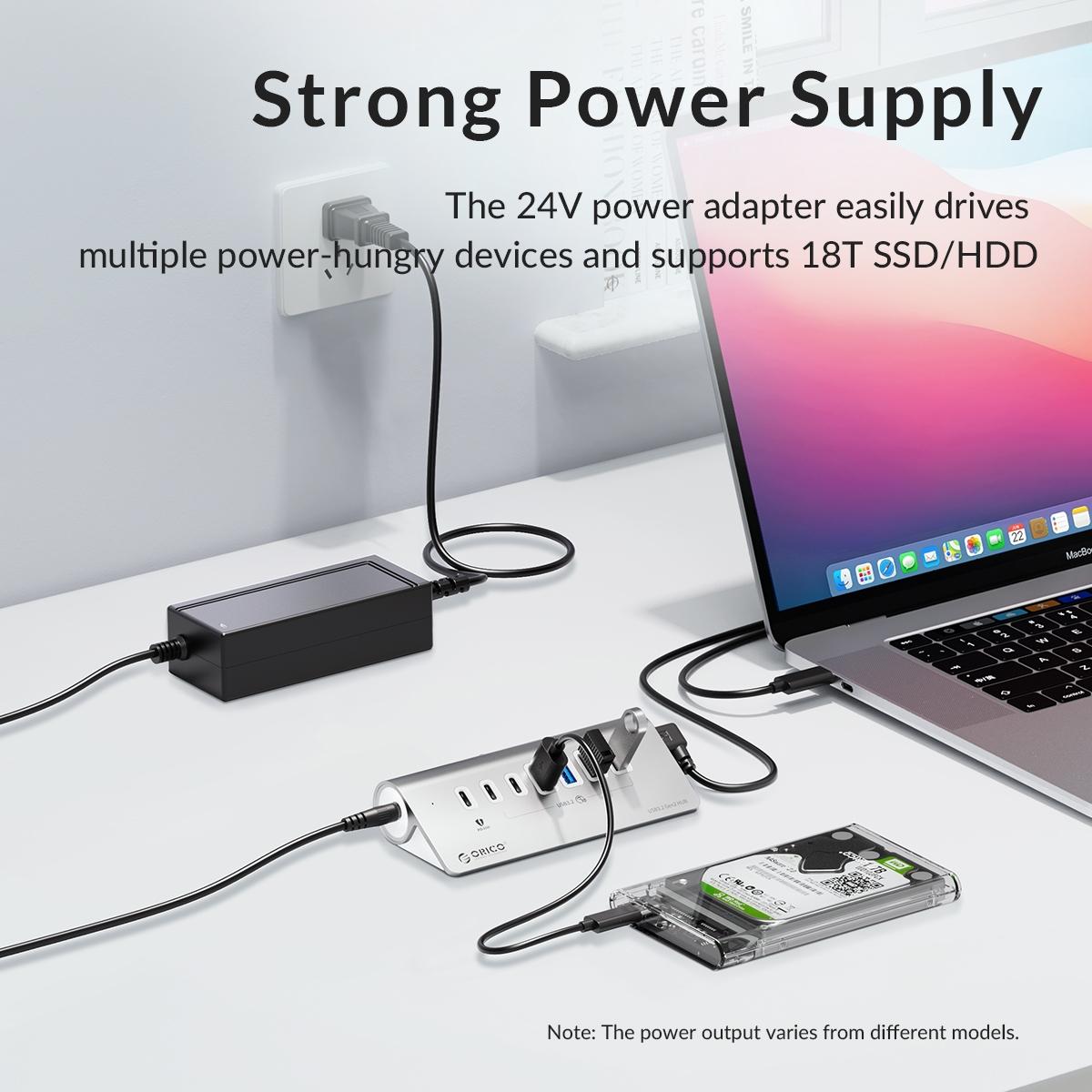 Aluminum 4-Port Usb 3.2 Gen1 10Gbps Hub Silver