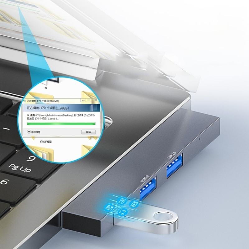 Usb Male To Dual Usb 2.0+3.0 Female Adapter Silver