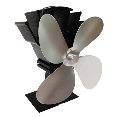 Eco-friendly Heat Powered Stove Fan for Wood / Gas / Pellet Stoves - Silver