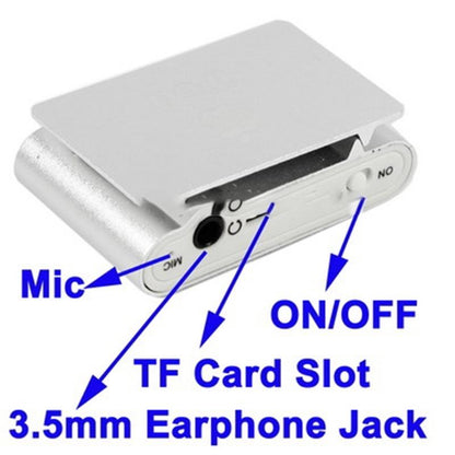 Lcd Mp3 Player With Tf / Micro Sd Slot & Metal Clip - Silver