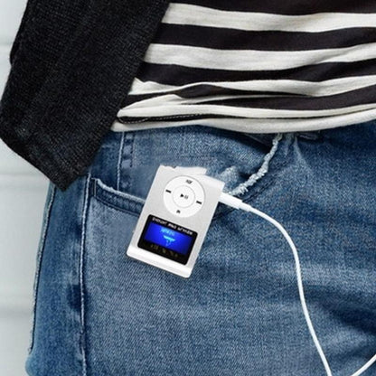 Lcd Mp3 Player With Tf / Micro Sd Slot & Metal Clip - Silver