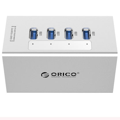 Aluminum 4-Port Usb 3.0 Hub + 12V Power Supply