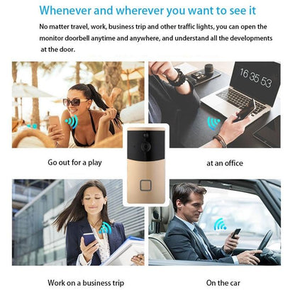 Smart Wifi Video Doorbell With Night Vision & Pir Detection - Silver