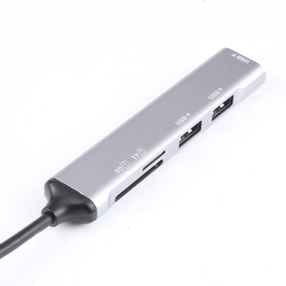 5-In-1 Usb 3.0 Docking Station With Sd / Tf Card Slot & 3 Usb Ports Silver