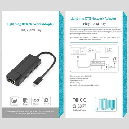 8Pin To Rj45 Usb 2.0 Hub Adapter - Silver