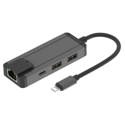8Pin To Rj45 Usb 2.0 Hub Adapter - Silver