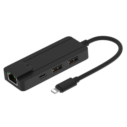 8Pin To Rj45 Usb 2.0 Hub Adapter - Silver