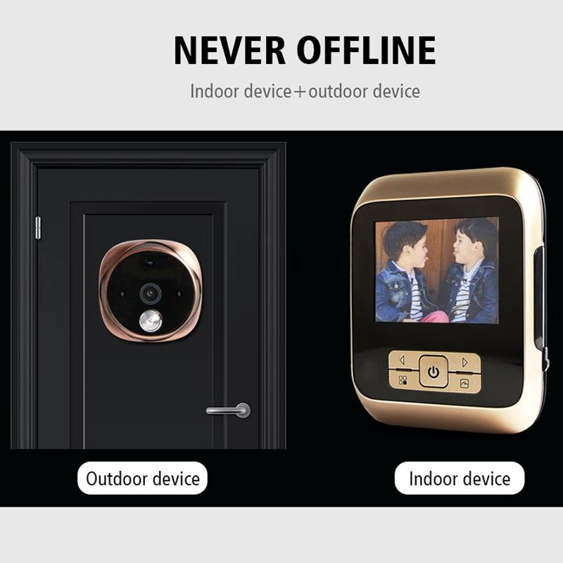 3.0 Tft Display Digital Door Viewer With 3.0Mp Camera Tf Card Support & Night Vision - 32Gb Max - Bronze