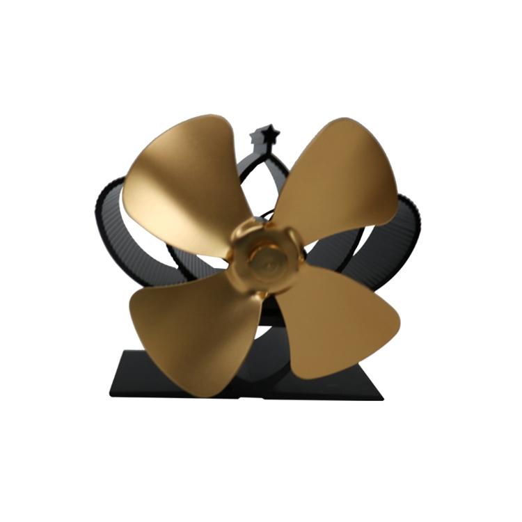High Temperature 4-blade Heat Powered Stove Fan for Fireplaces - Bronze