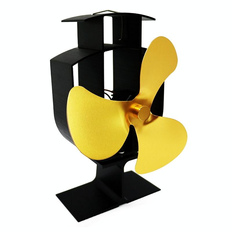 High-temp Metal Heat-powered Stove Fan - 3 Blades - Bronze