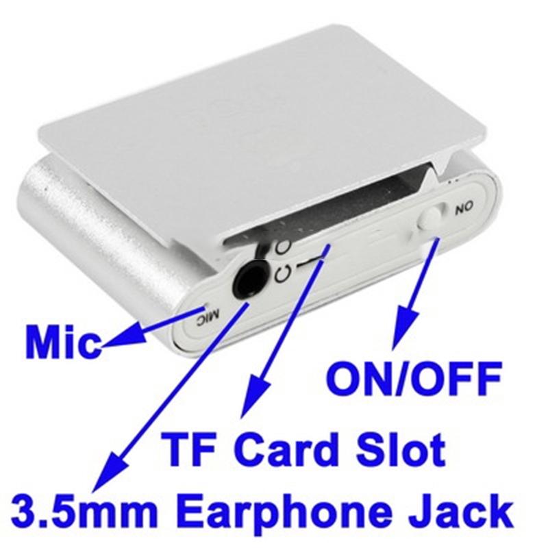 Lcd Mp3 Player With Tf / Micro Sd Slot & Metal Clip - Baby Blue