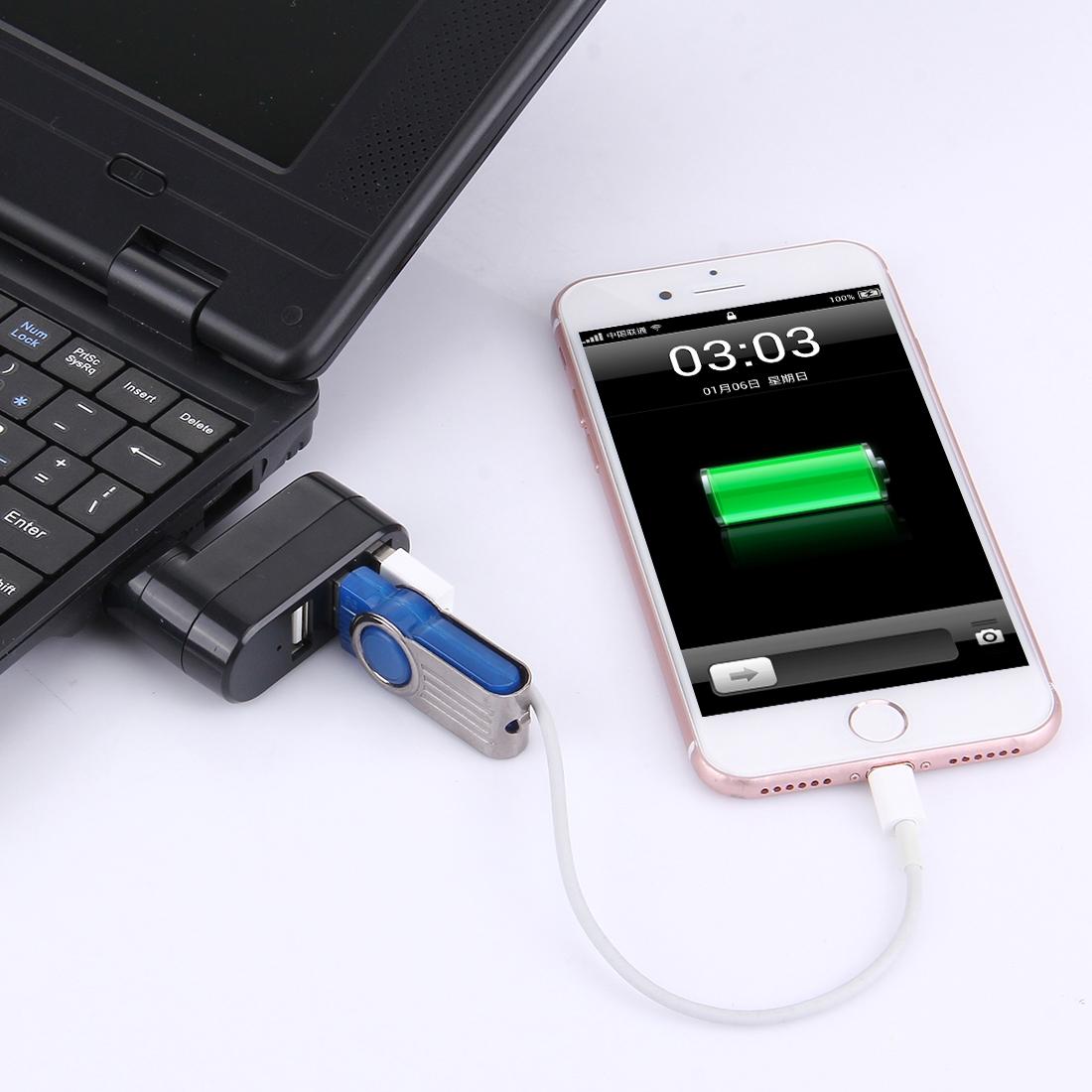 3-Port Usb 2.0 Hub With 180° Rotation - White