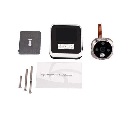 3.0 Tft Display Digital Door Viewer With 3.0Mp Camera Tf Card Support & Night Vision - 32Gb Max - White