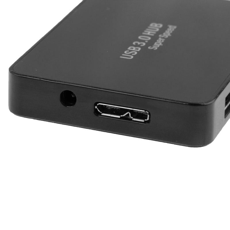 4-Port Usb 3.0 Hub + 60Cm Cable Fast Data Transfer - White