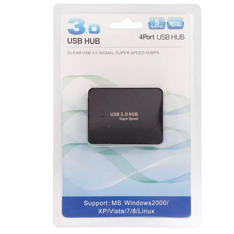 4-Port Usb 3.0 Hub + 60Cm Cable Fast Data Transfer - White