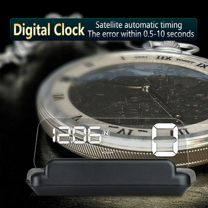 Virtual Hd Reflection Board Car Gps Hud Speed & Distance Display Over / Under Speed & Voltage Alarm Fatigue Driving - White