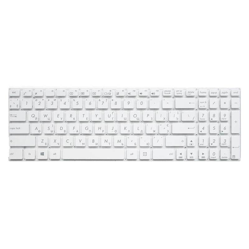 Russian Keyboard for Asus X556 Series - Black - White