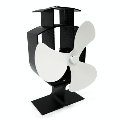 High-temp Metal Heat-powered Stove Fan - 3 Blades - White