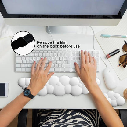 Memory Foam Keyboard Wrist Rest For Office Desktop - White