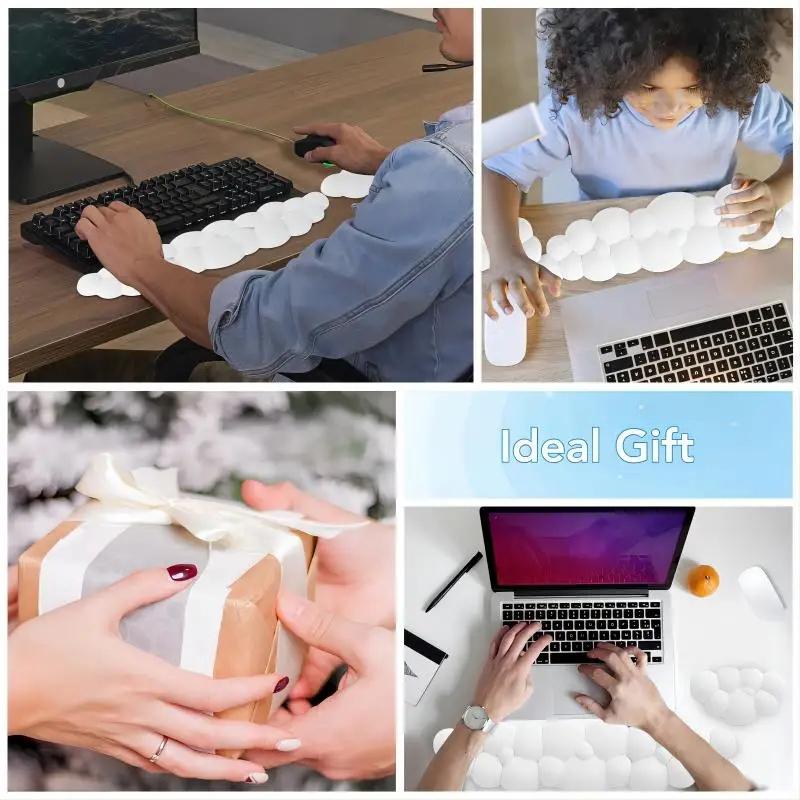 Memory Foam Keyboard Wrist Rest For Office Desktop - White