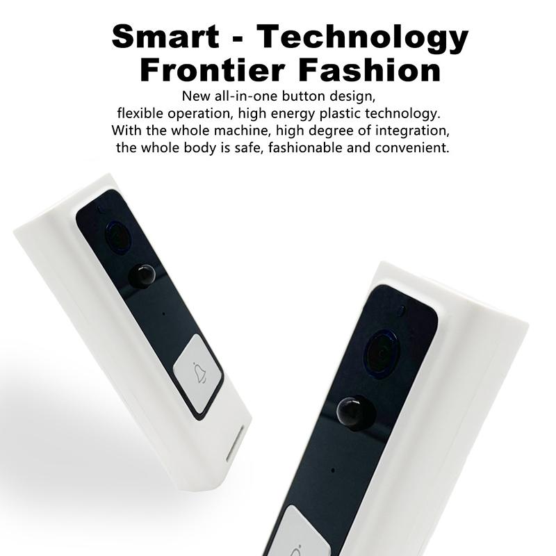 Smart Wifi Video Doorbell With Motion Detection & Two-Way Intercom - White