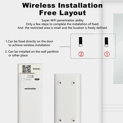 Smart Wifi Video Doorbell With Motion Detection & Two-Way Intercom - White