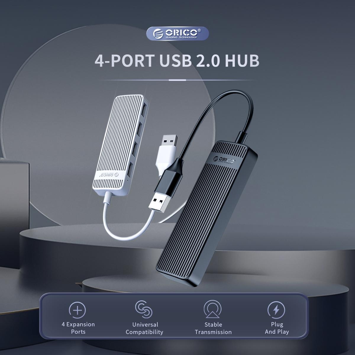 High-Speed 4-Port Usb 2.0 Hub 480Mbps - White