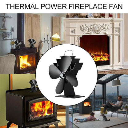 Eco-friendly Heat Powered Stove Fan for Wood / Gas / Pellet Stoves - White