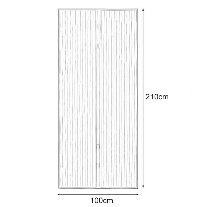 210x100cm Magnetic Mosquito-proof Screen Door Curtain - Magic Mesh - White