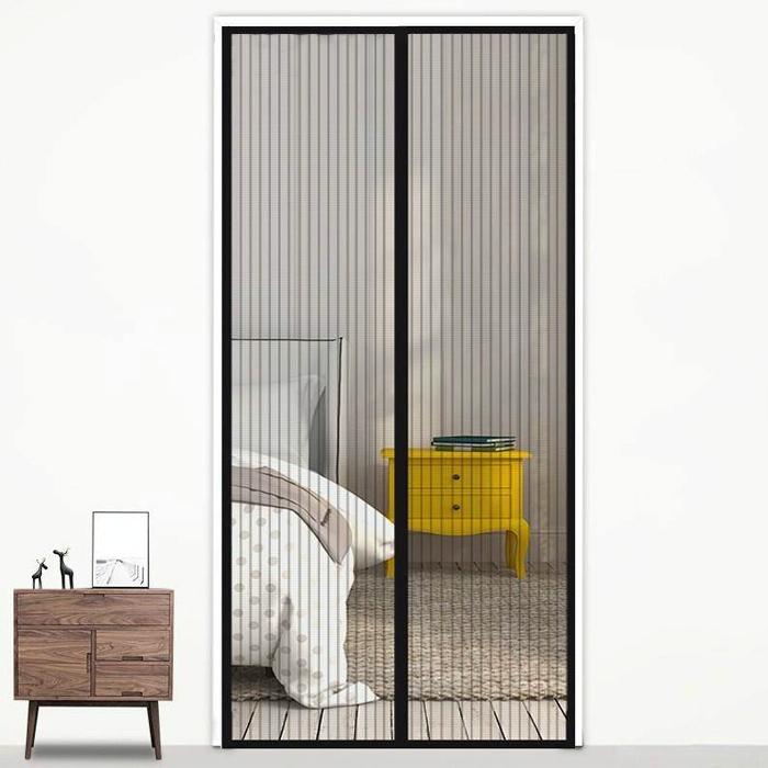 210x100cm Magnetic Mosquito-proof Screen Door Curtain - Magic Mesh - White