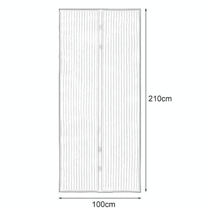 210x100cm Magnetic Mosquito-proof Screen Door Curtain - Magic Mesh - White