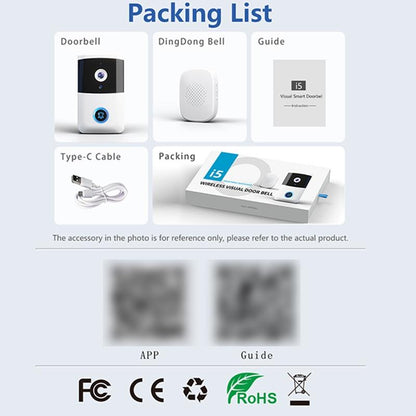Wireless Security Doorbell With Bidirectional Voice Intercom