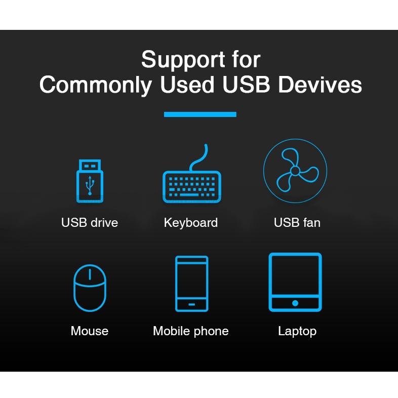 4-Port Usb 2.0 Hub With Switch - White