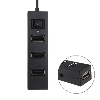 4-Port Usb 2.0 Hub With Switch - White